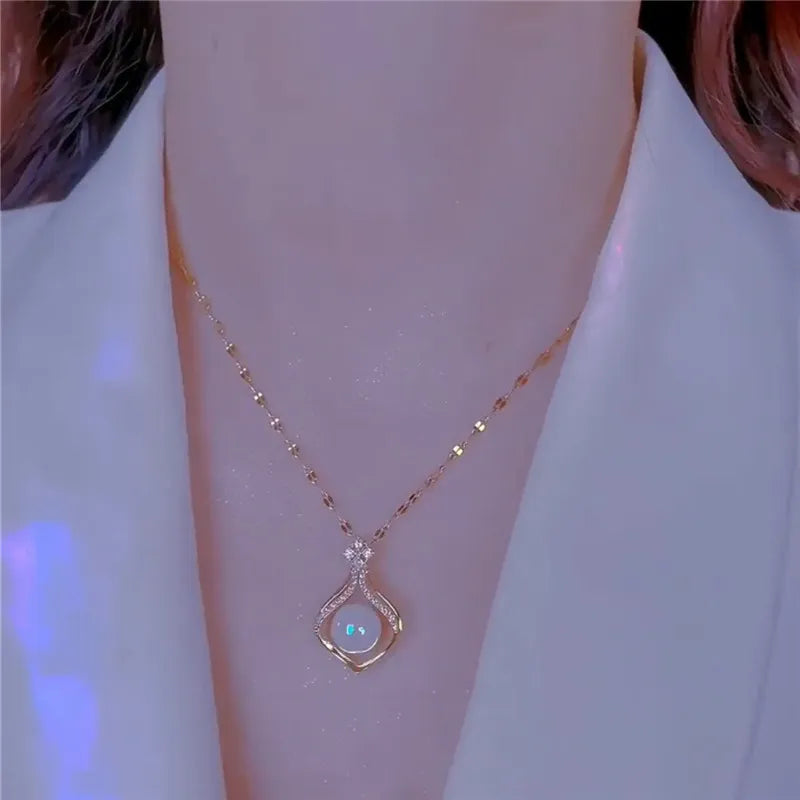Colar Feminino de Luxo Aço Banhado