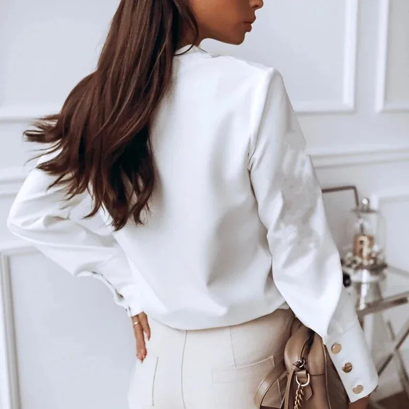 Camisa Feminina Social com Botões Dourados - Diana