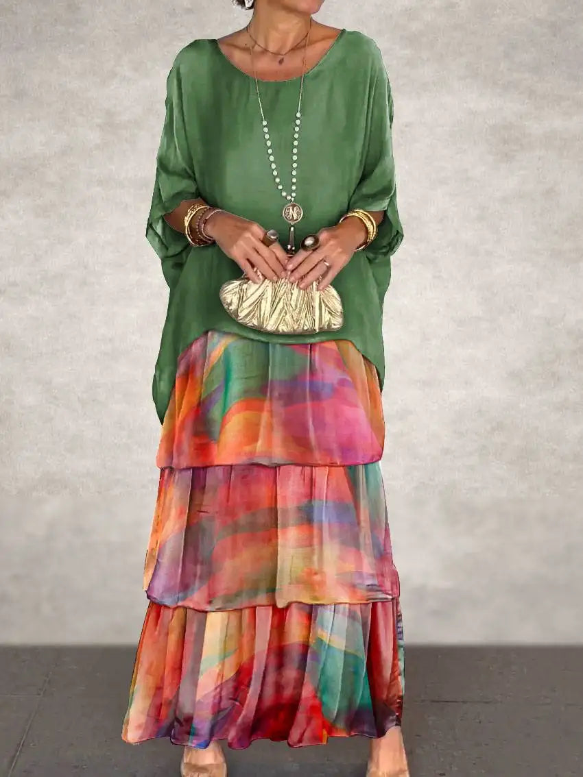 Vestido Longo com Bordas Delicadas - Ésme