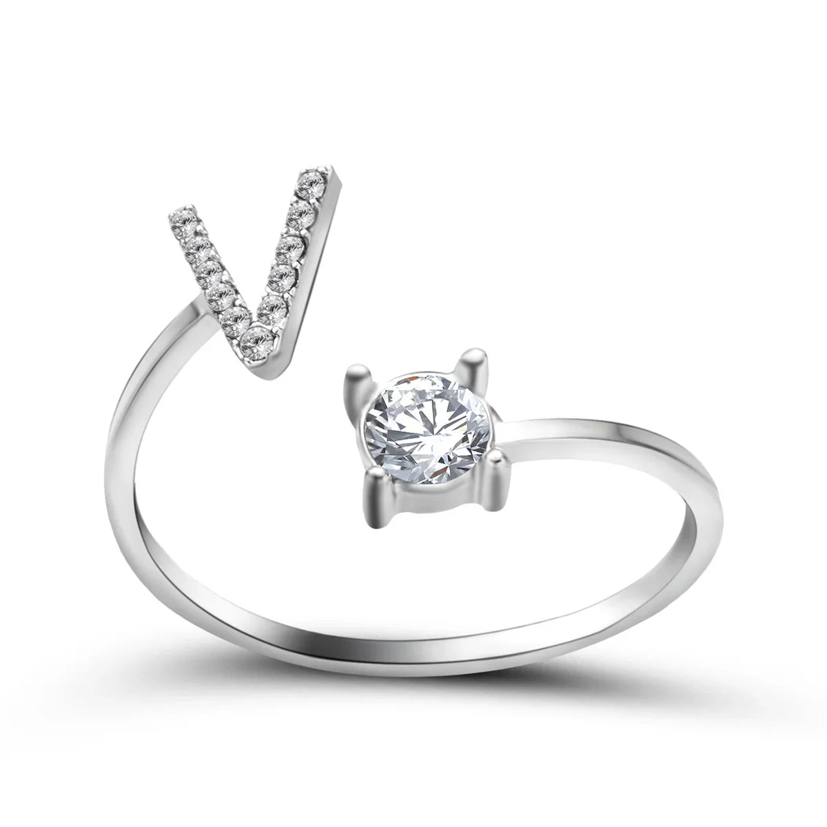 Anel Life Feminino Ajustável Inicial Cravejada