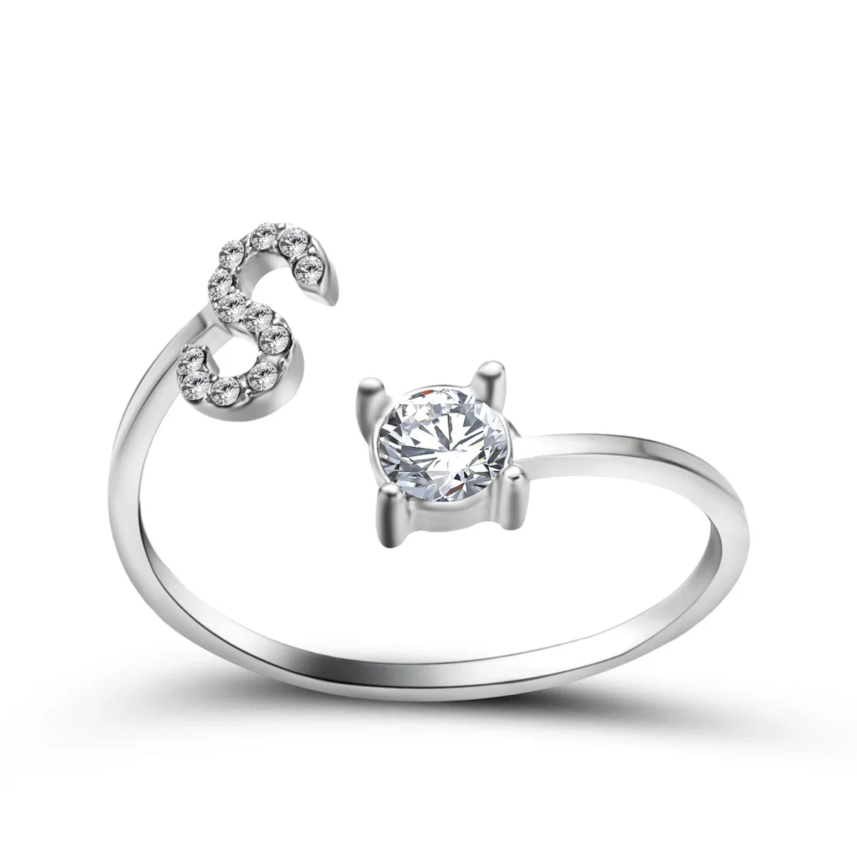 Anel Life Feminino Ajustável Inicial Cravejada