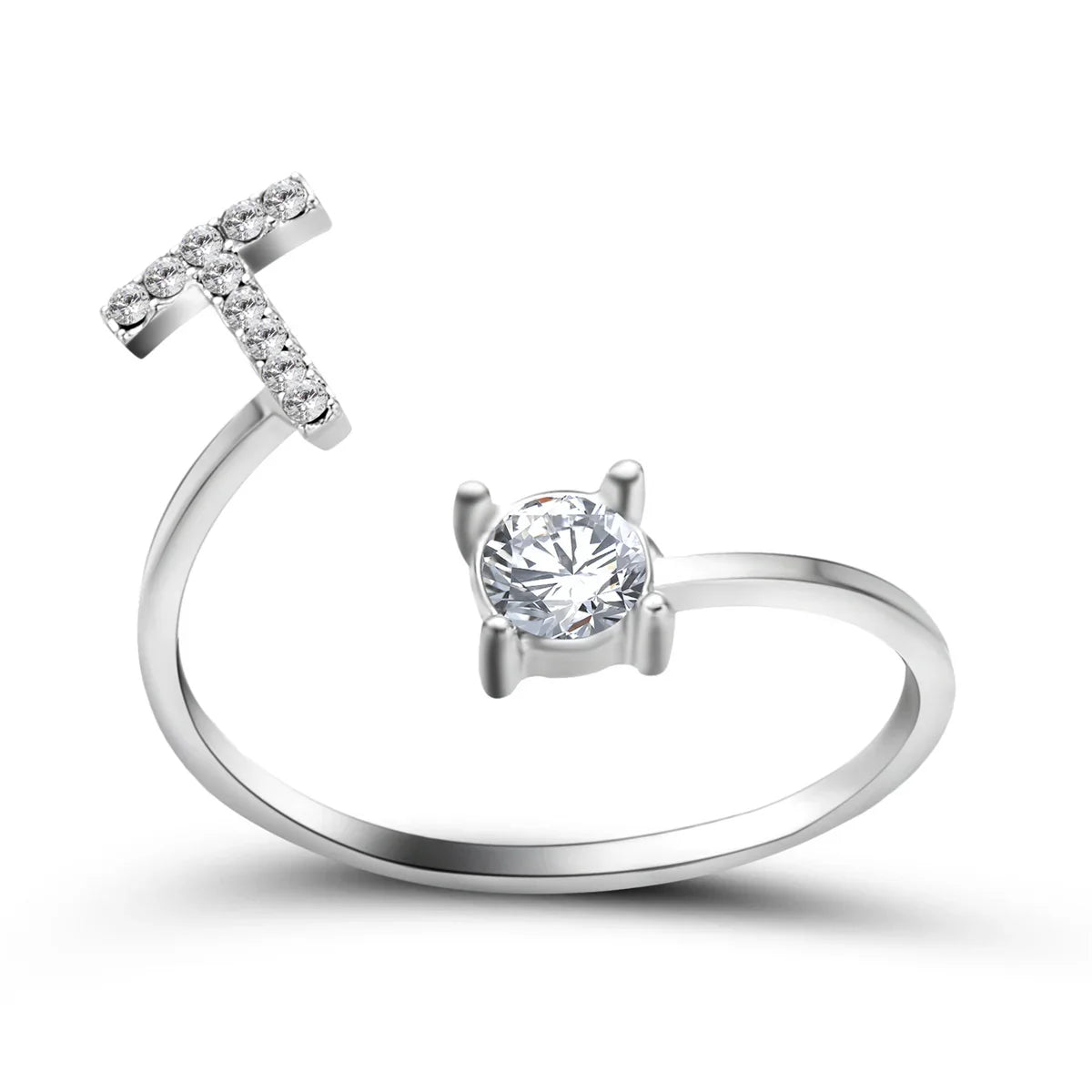 Anel Life Feminino Ajustável Inicial Cravejada