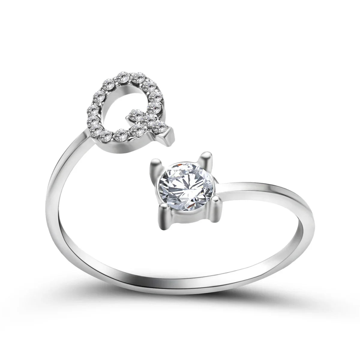 Anel Life Feminino Ajustável Inicial Cravejada