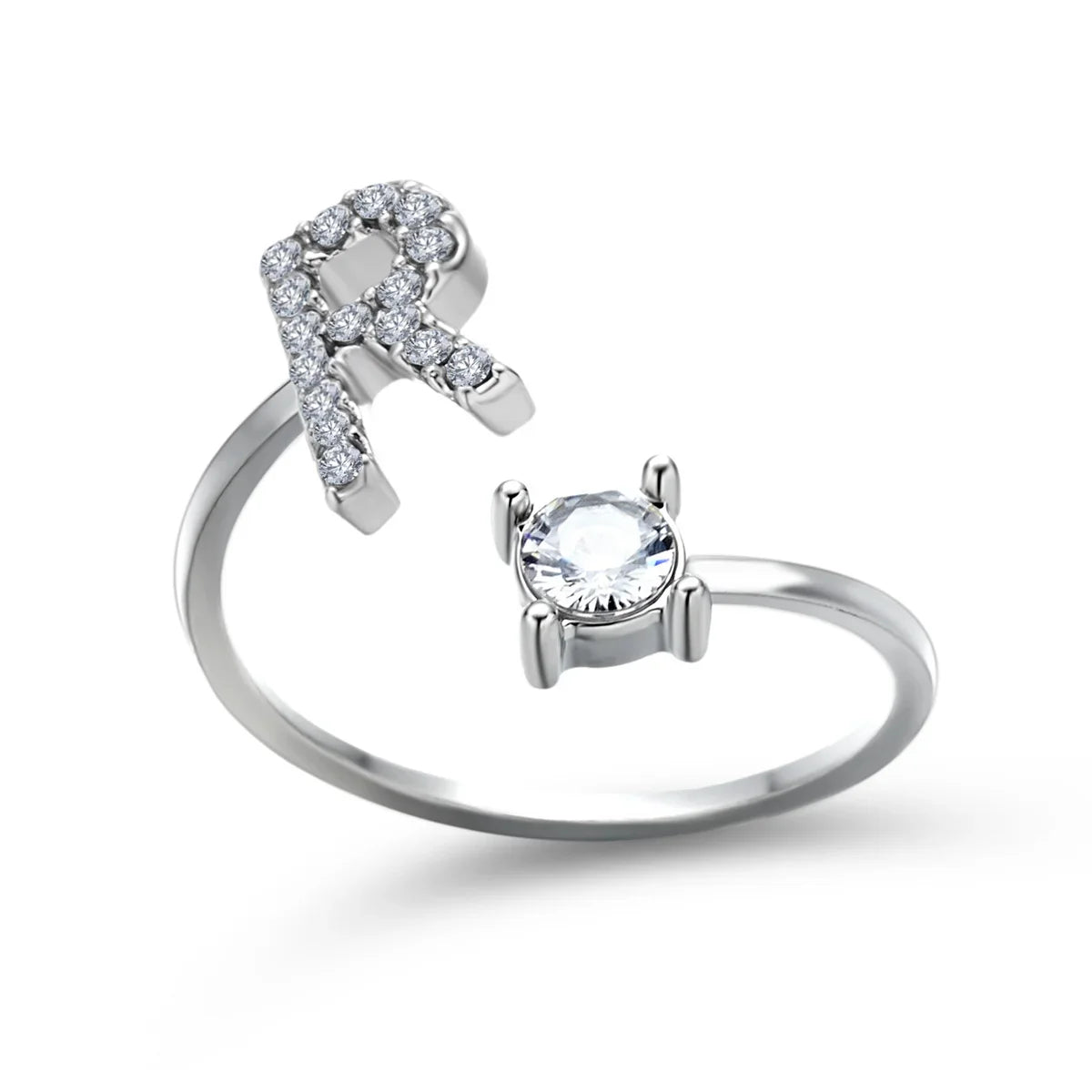 Anel Life Feminino Ajustável Inicial Cravejada