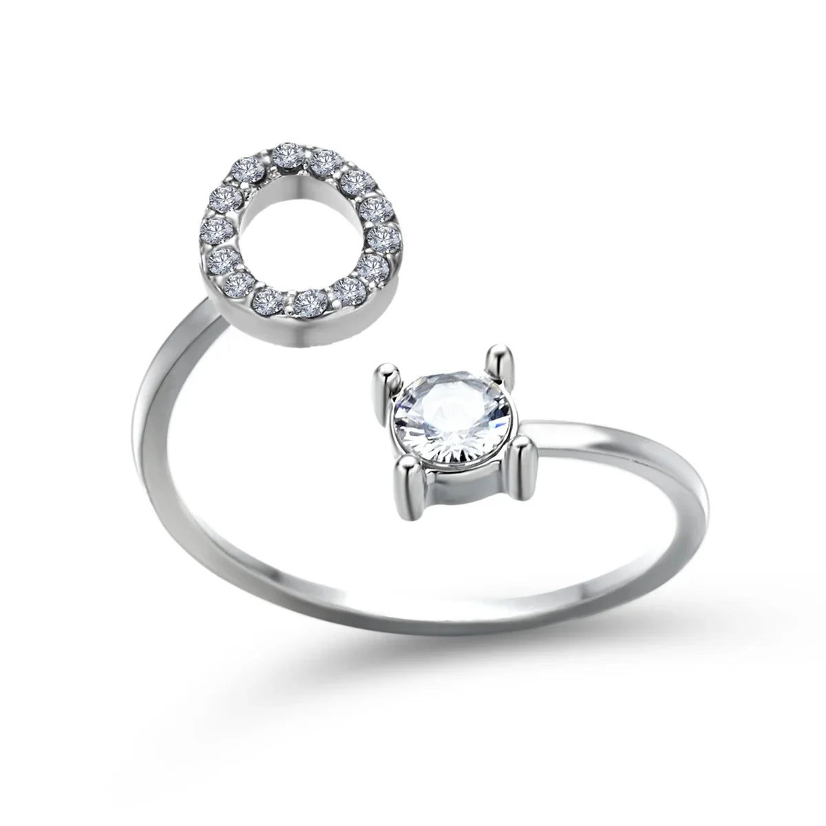 Anel Life Feminino Ajustável Inicial Cravejada
