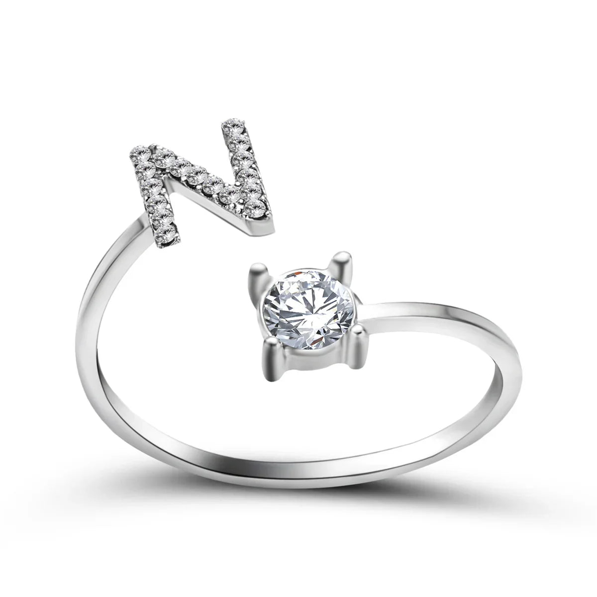 Anel Life Feminino Ajustável Inicial Cravejada