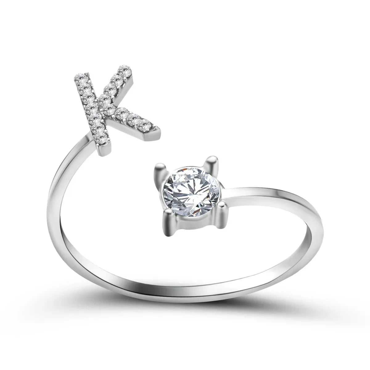 Anel Life Feminino Ajustável Inicial Cravejada