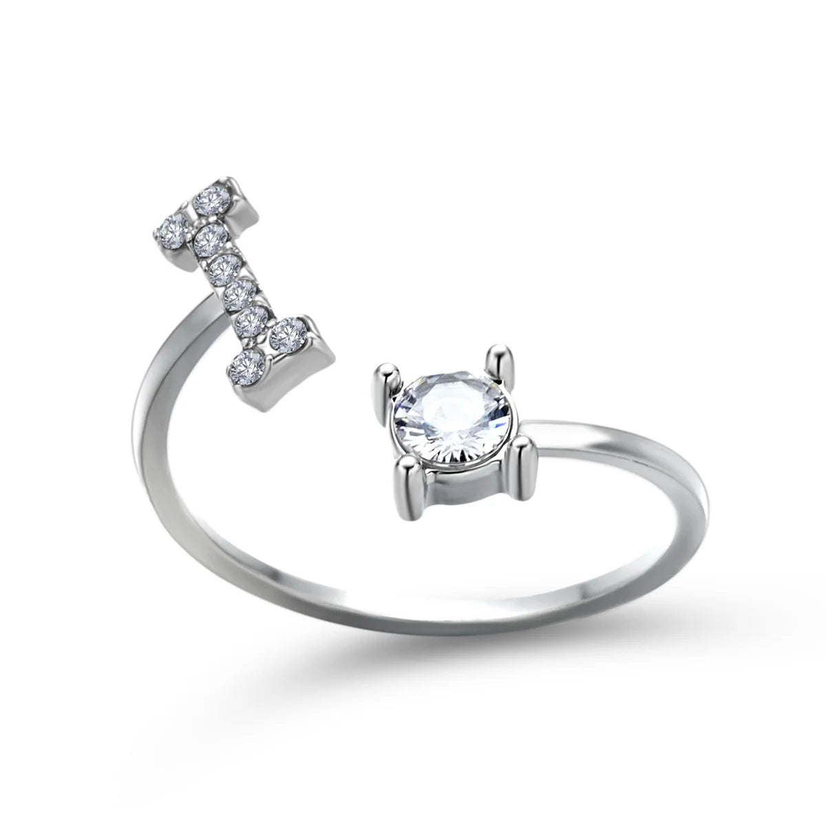 Anel Life Feminino Ajustável Inicial Cravejada