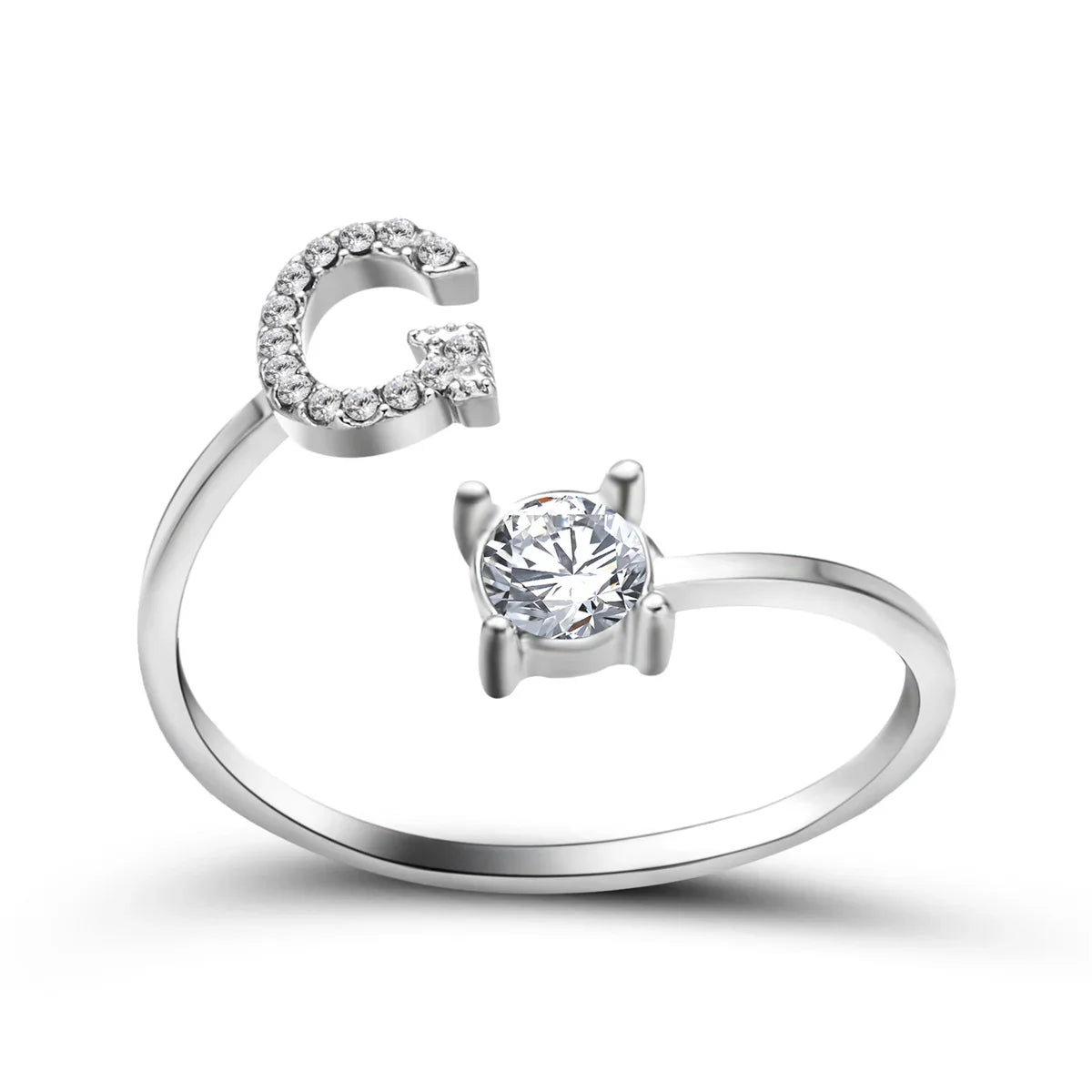 Anel Life Feminino Ajustável Inicial Cravejada