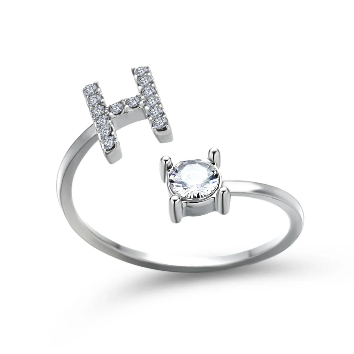 Anel Life Feminino Ajustável Inicial Cravejada