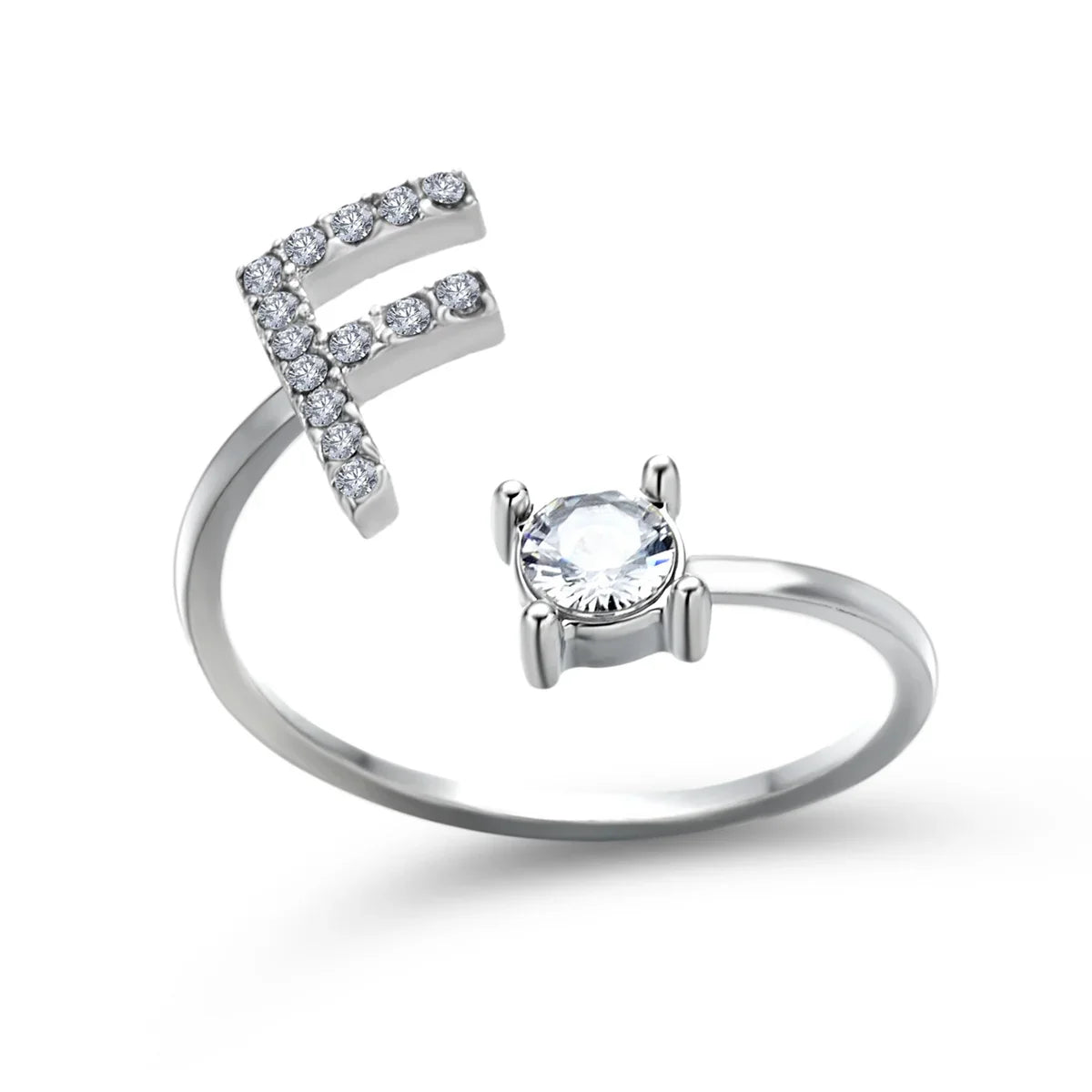 Anel Life Feminino Ajustável Inicial Cravejada