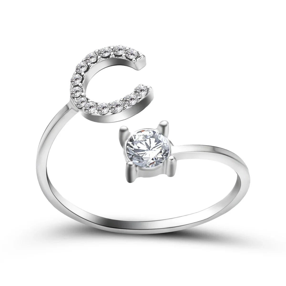 Anel Life Feminino Ajustável Inicial Cravejada