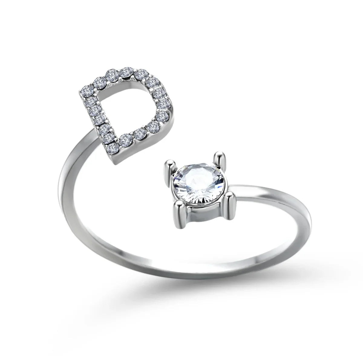 Anel Life Feminino Ajustável Inicial Cravejada