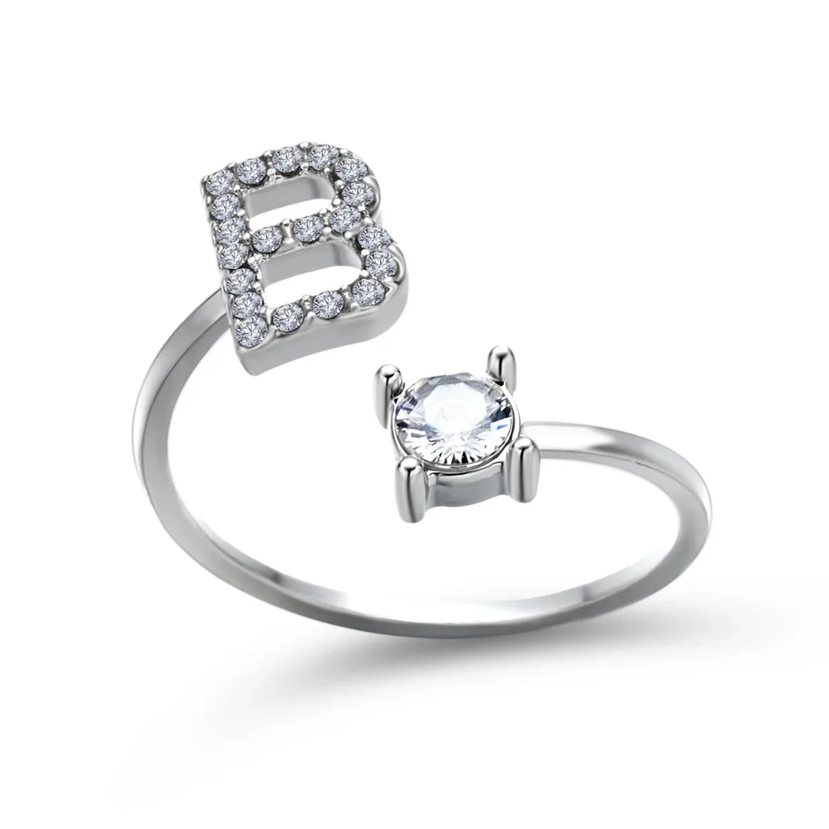 Anel Life Feminino Ajustável Inicial Cravejada