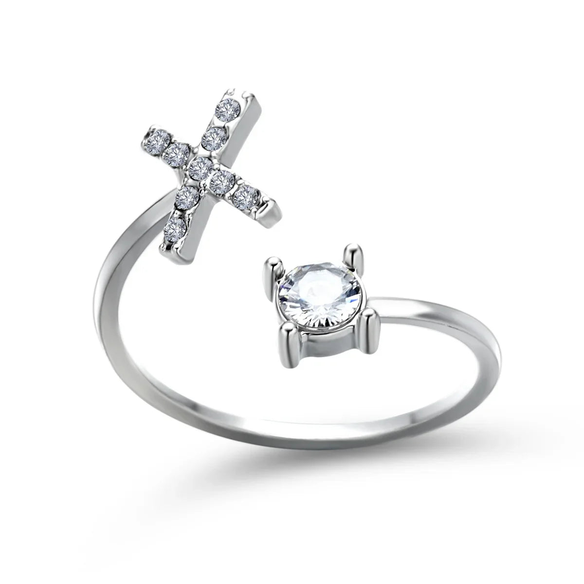 Anel Life Feminino Ajustável Inicial Cravejada