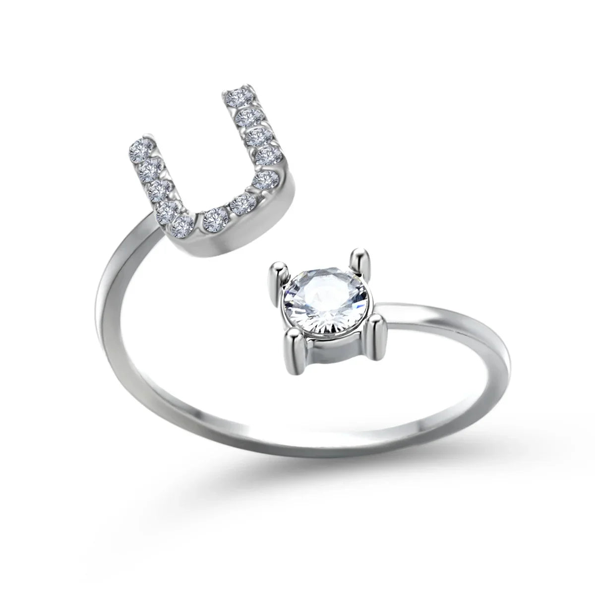 Anel Life Feminino Ajustável Inicial Cravejada