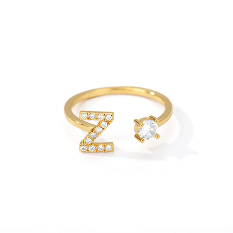 Anel Life Feminino Personalizado Inicial + Joia Cravejada