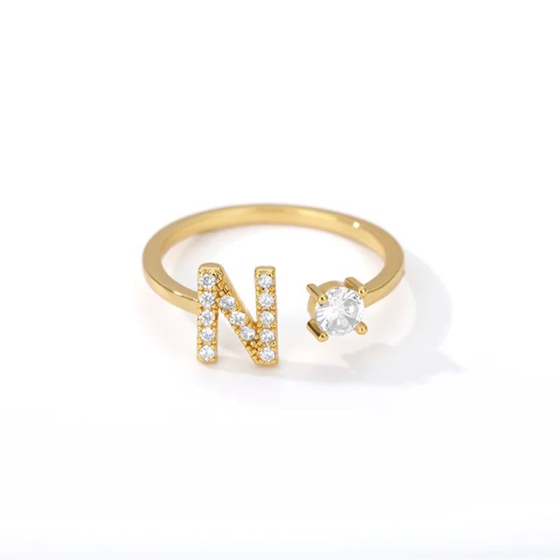 Anel Life Feminino Personalizado Inicial + Joia Cravejada