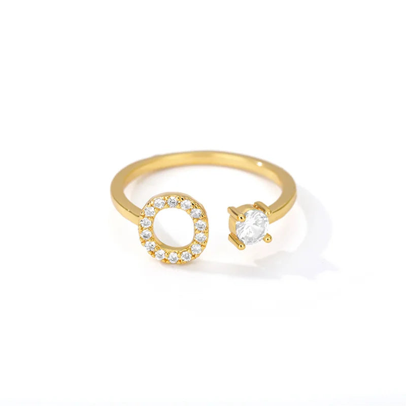 Anel Life Feminino Personalizado Inicial + Joia Cravejada