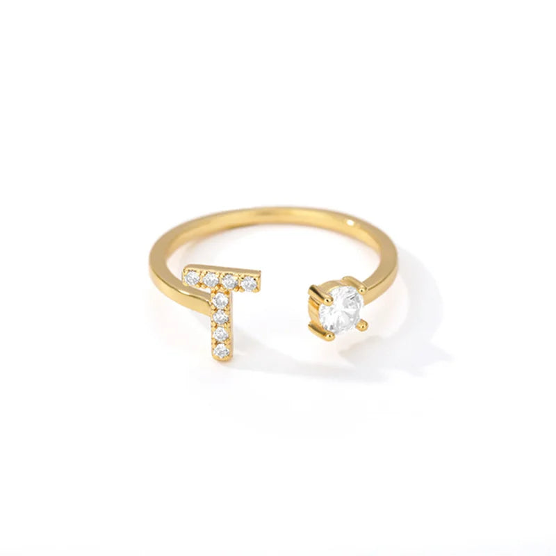 Anel Life Feminino Personalizado Inicial + Joia Cravejada