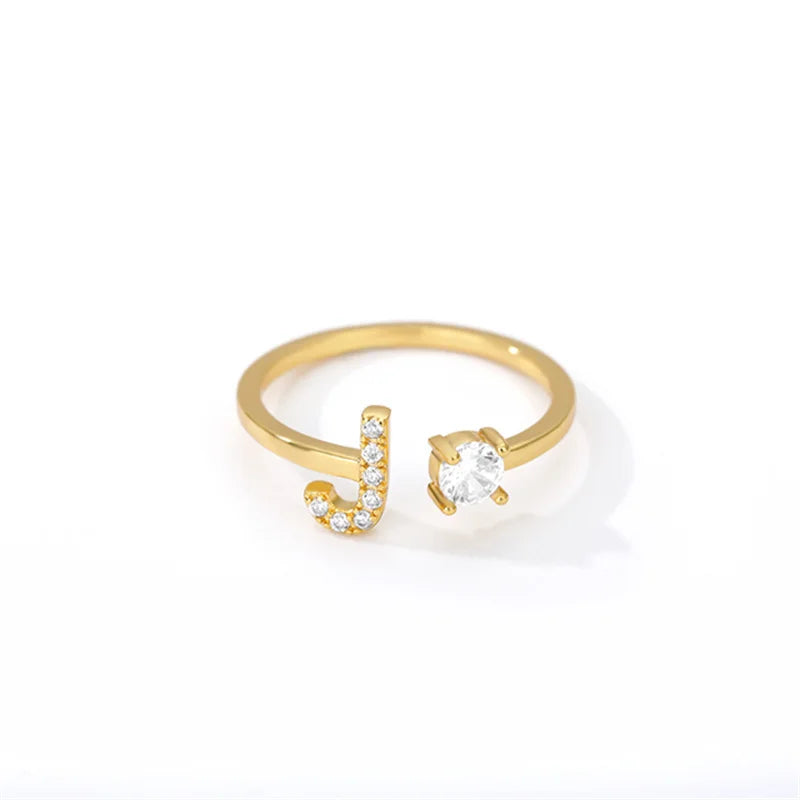 Anel Life Feminino Personalizado Inicial + Joia Cravejada