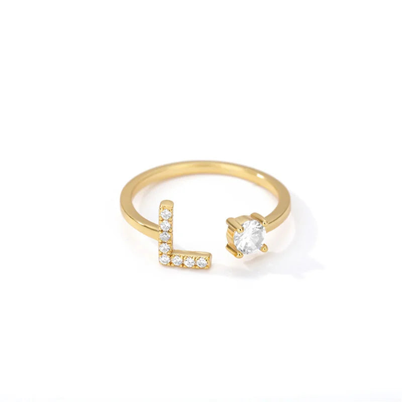 Anel Life Feminino Personalizado Inicial + Joia Cravejada