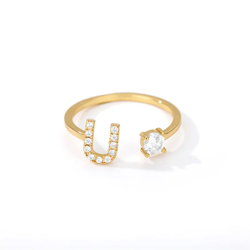 Anel Life Feminino Personalizado Inicial + Joia Cravejada