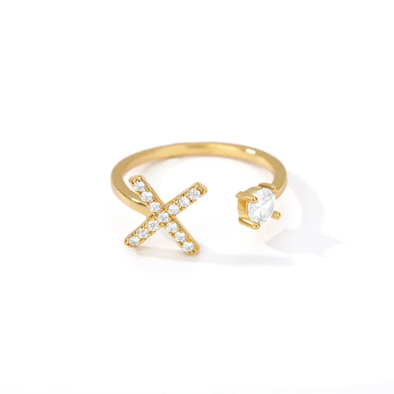 Anel Life Feminino Personalizado Inicial + Joia Cravejada