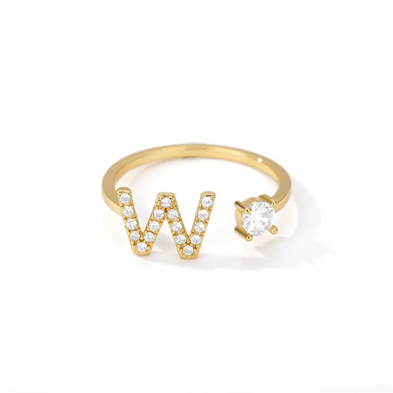 Anel Life Feminino Personalizado Inicial + Joia Cravejada
