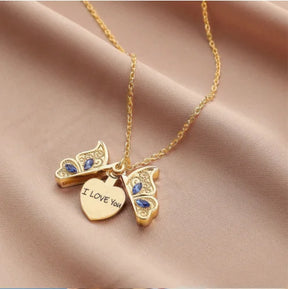 Colar Borboleta Feminino Banhado