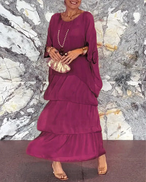 Vestido Longo com Bordas Delicadas - Ésme