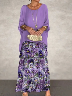 Vestido Longo com Bordas Delicadas - Ésme