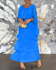 Vestido Longo com Bordas Delicadas - Ésme