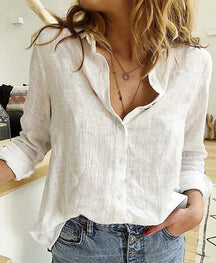 Camisa Feminina de Linho Manga Longa - Yasmin
