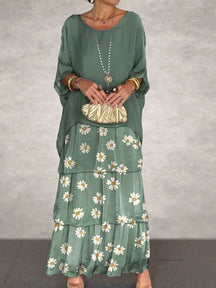 Vestido Longo com Bordas Delicadas - Ésme