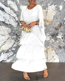 Vestido Longo com Bordas Delicadas - Ésme
