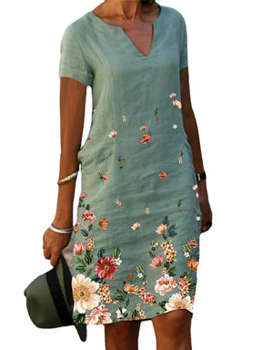Vestido Casual Feminino Floral Algodão - Conforto e Estilo para o Dia a Dia