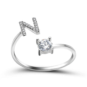 Anel Life Feminino Ajustável Inicial Cravejada