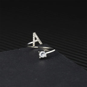 Anel Life Feminino Ajustável Inicial Cravejada