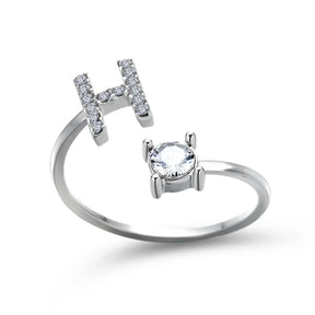 Anel Life Feminino Ajustável Inicial Cravejada