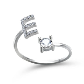 Anel Life Feminino Ajustável Inicial Cravejada