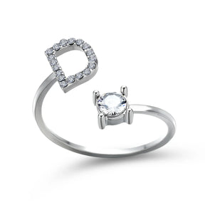 Anel Life Feminino Ajustável Inicial Cravejada