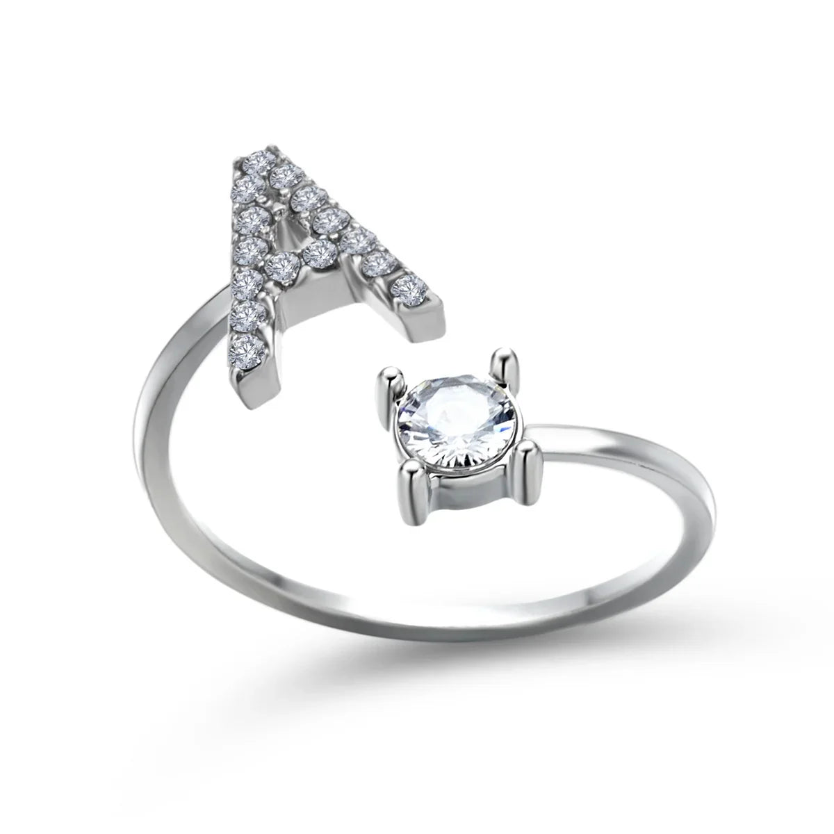 Anel Life Feminino Ajustável Inicial Cravejada