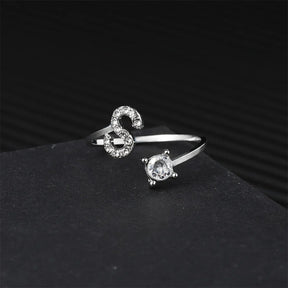 Anel Life Feminino Ajustável Inicial Cravejada