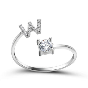 Anel Life Feminino Ajustável Inicial Cravejada