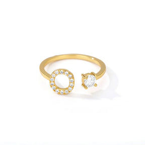 Anel Life Feminino Personalizado Inicial + Joia Cravejada