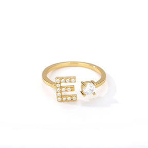 Anel Life Feminino Personalizado Inicial + Joia Cravejada