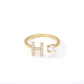 Anel Life Feminino Personalizado Inicial + Joia Cravejada
