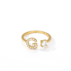 Anel Life Feminino Personalizado Inicial + Joia Cravejada
