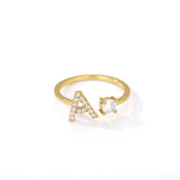 Anel Life Feminino Personalizado Inicial + Joia Cravejada